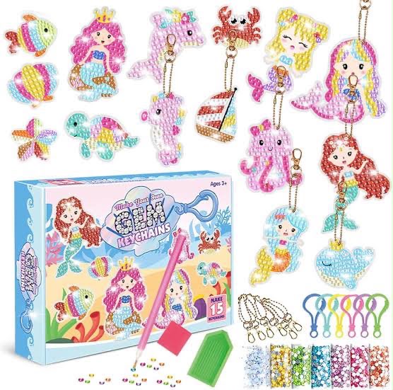 DIY Sparkling Gem Keychain Making Kit