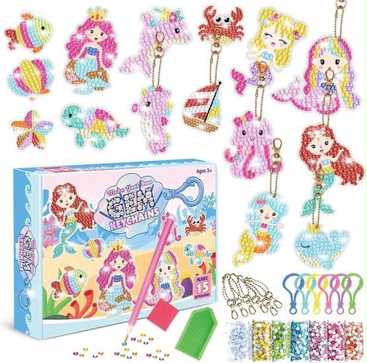 DIY Sparkling Gem Keychain Making Kit