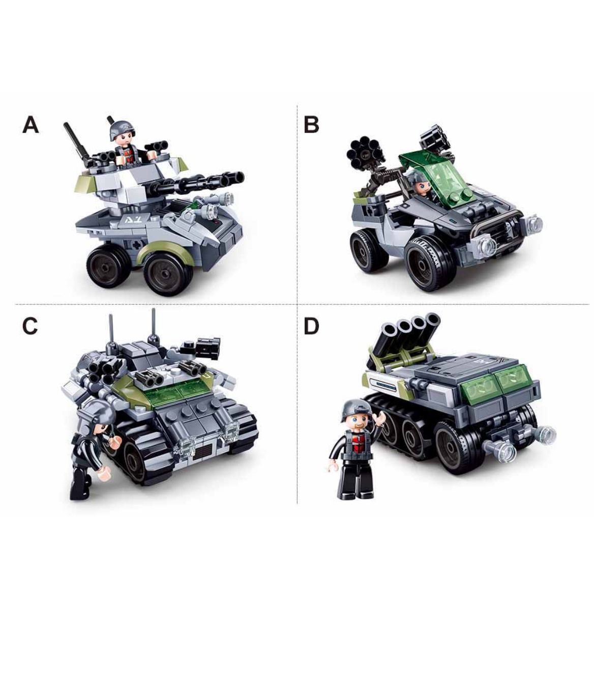 Space War 4-in-1 Military Vehicle (123 Piece)