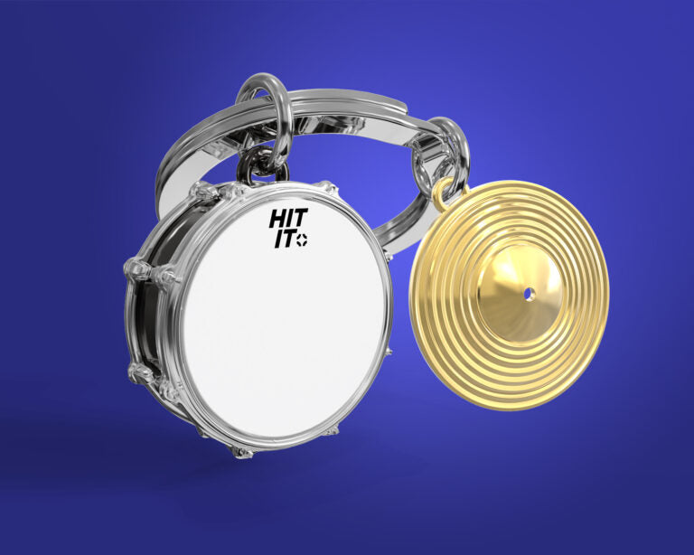 Stainless Steel Keyring - Drums