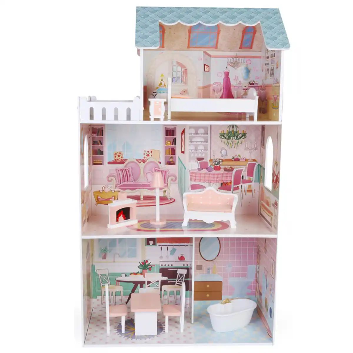 Leia’s Wooden Dollhouse with Furniture