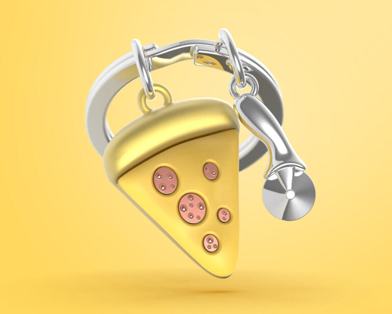 Stainless Steel Keyring - Pizza