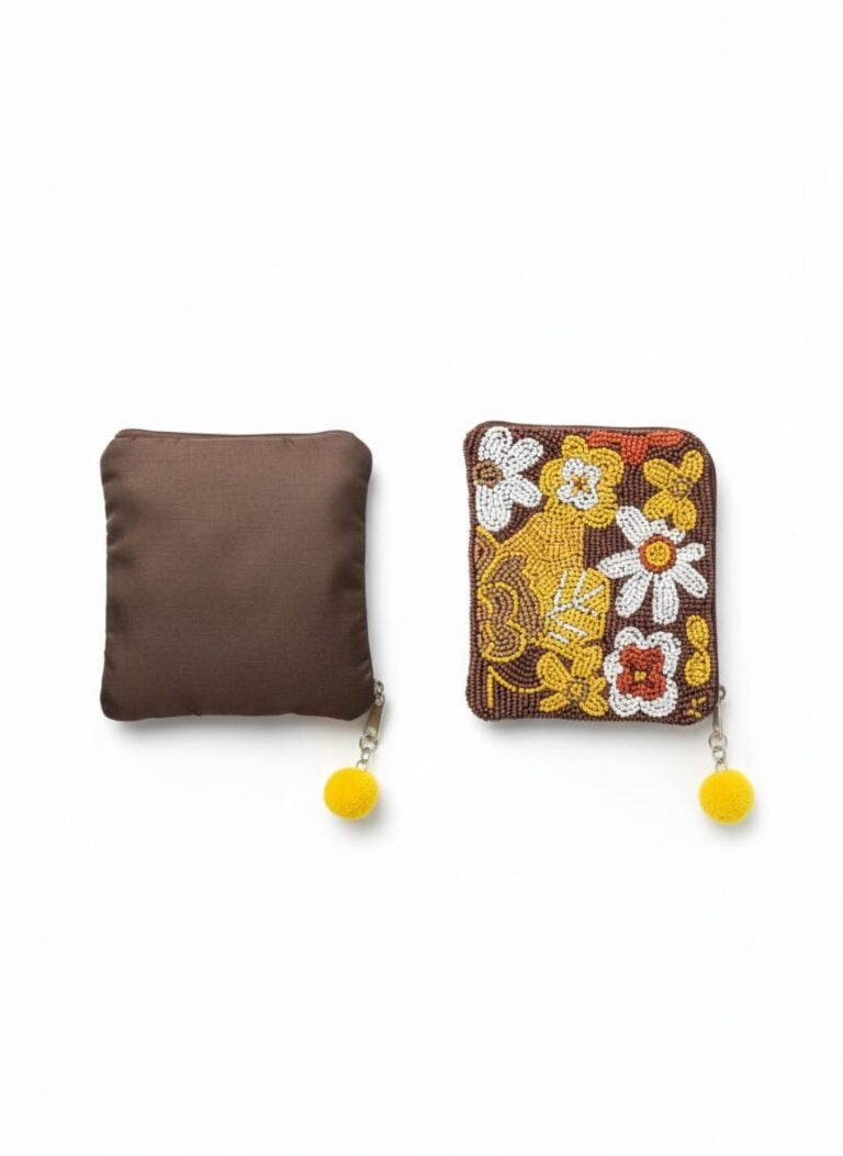 Retro Floral Beaded Purse