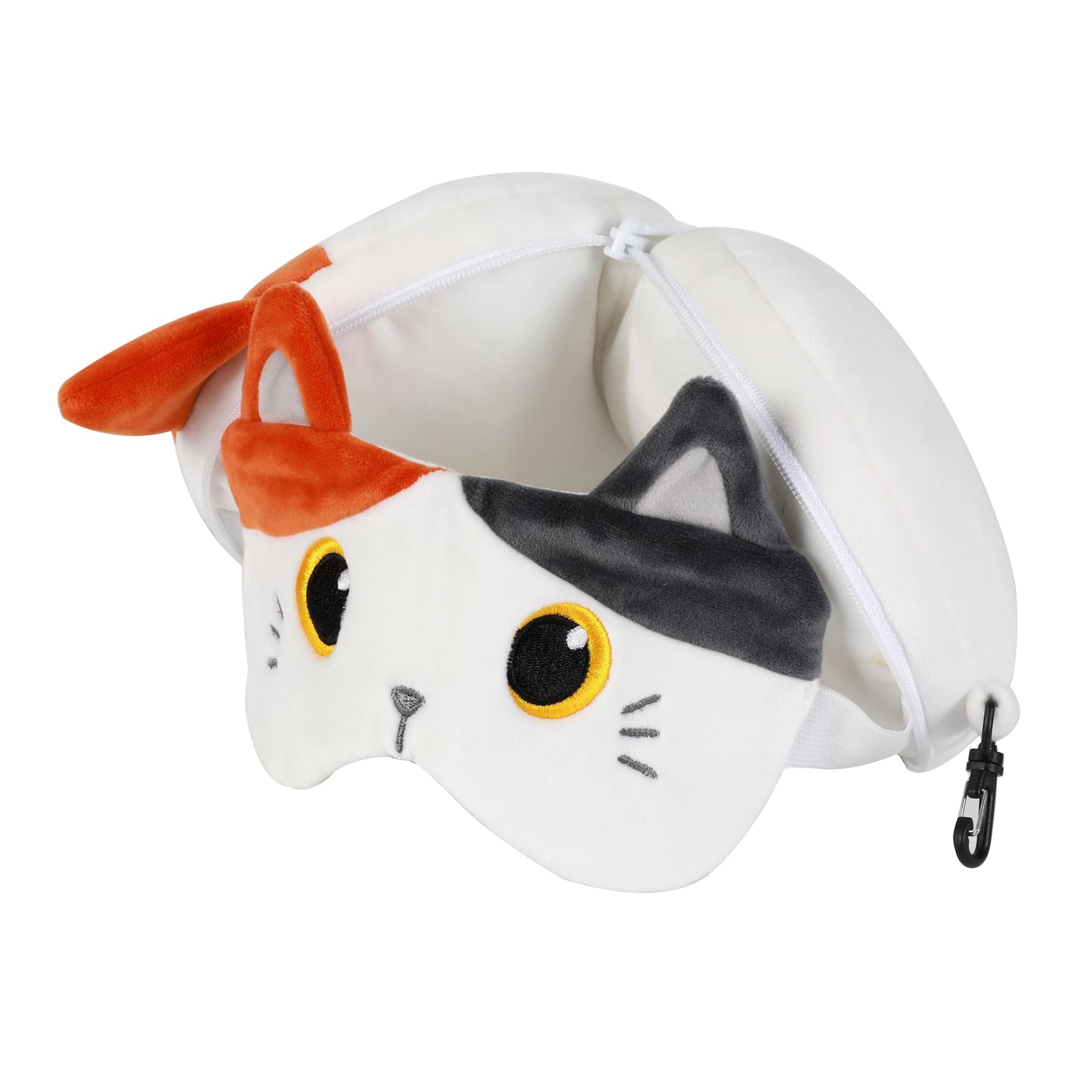 Travel Pillow & Eye Mask Set - Orange Cat