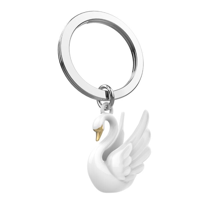 Stainless Steel Keyring - Graceful Swan