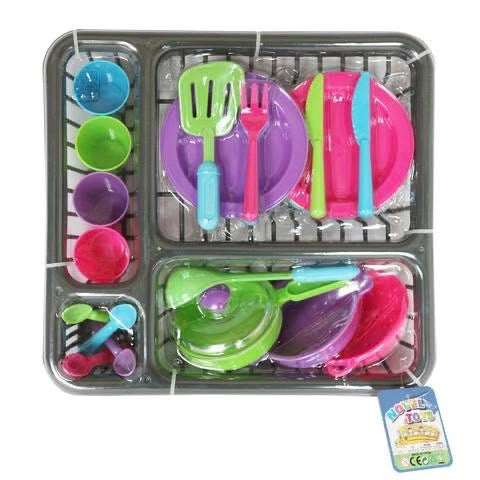 Pretend Play Dish Drying Rack & Kitchen Set