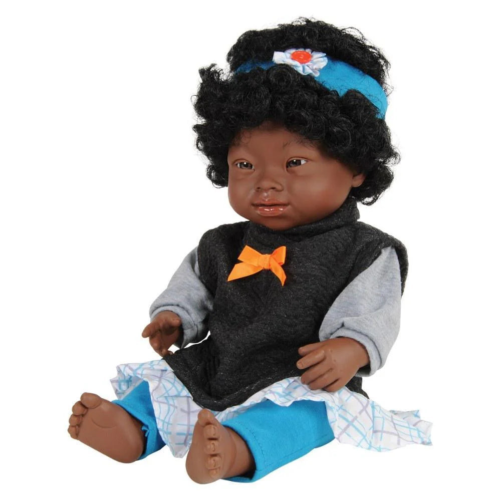 African Down Syndrome Girl Doll (38cm)