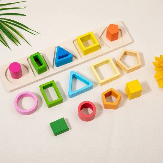 Wooden Shape Sorter & Stacking Board