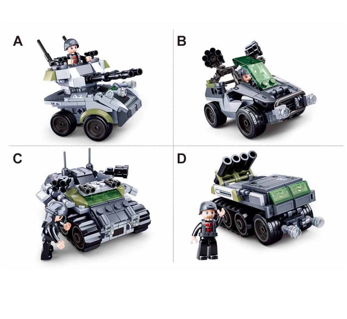 Space War 4-in-1 Land Canon Building Blocks Set (120 pieces)