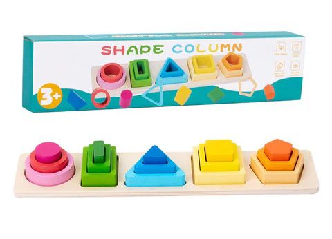 Wooden Shape Sorter & Stacking Board