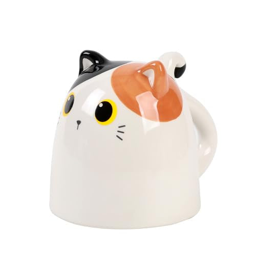 Orange Cat Ceramic Up & Down Mug
