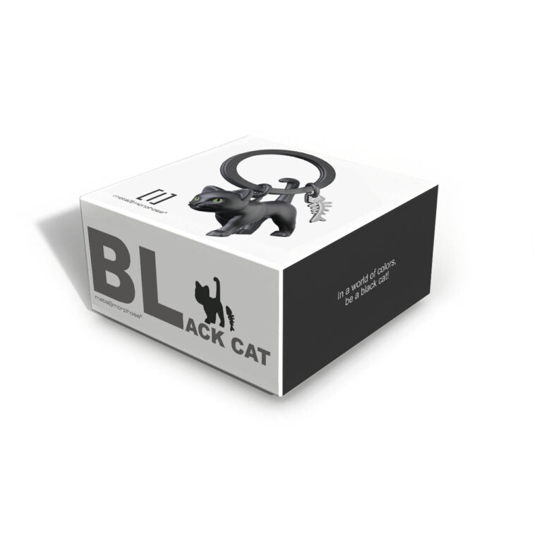 Stainless Steel Keyring - Black Cat