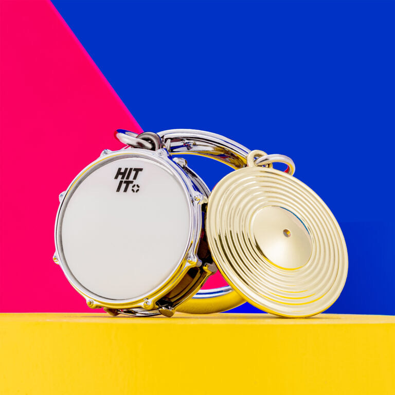 Stainless Steel Keyring - Drums
