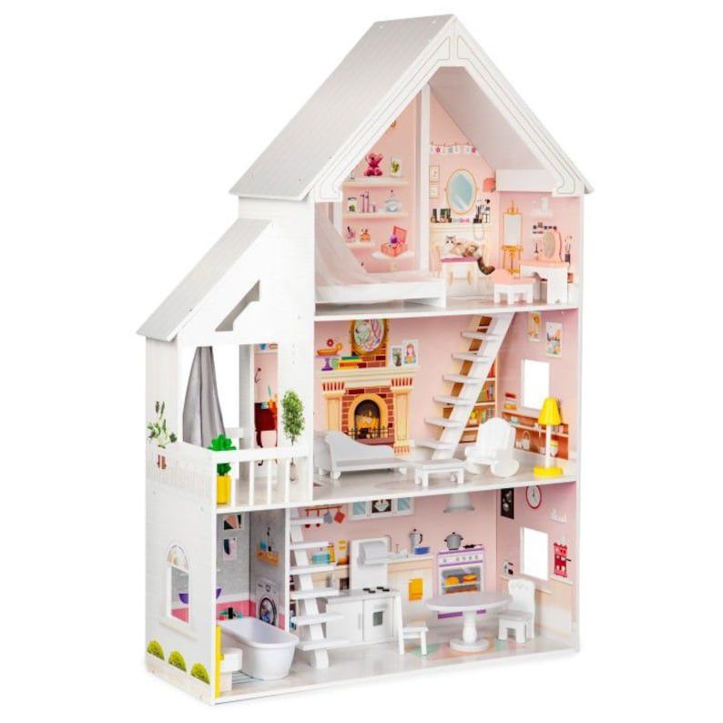 Wooden Cinderella Dollhouse (with Furniture)