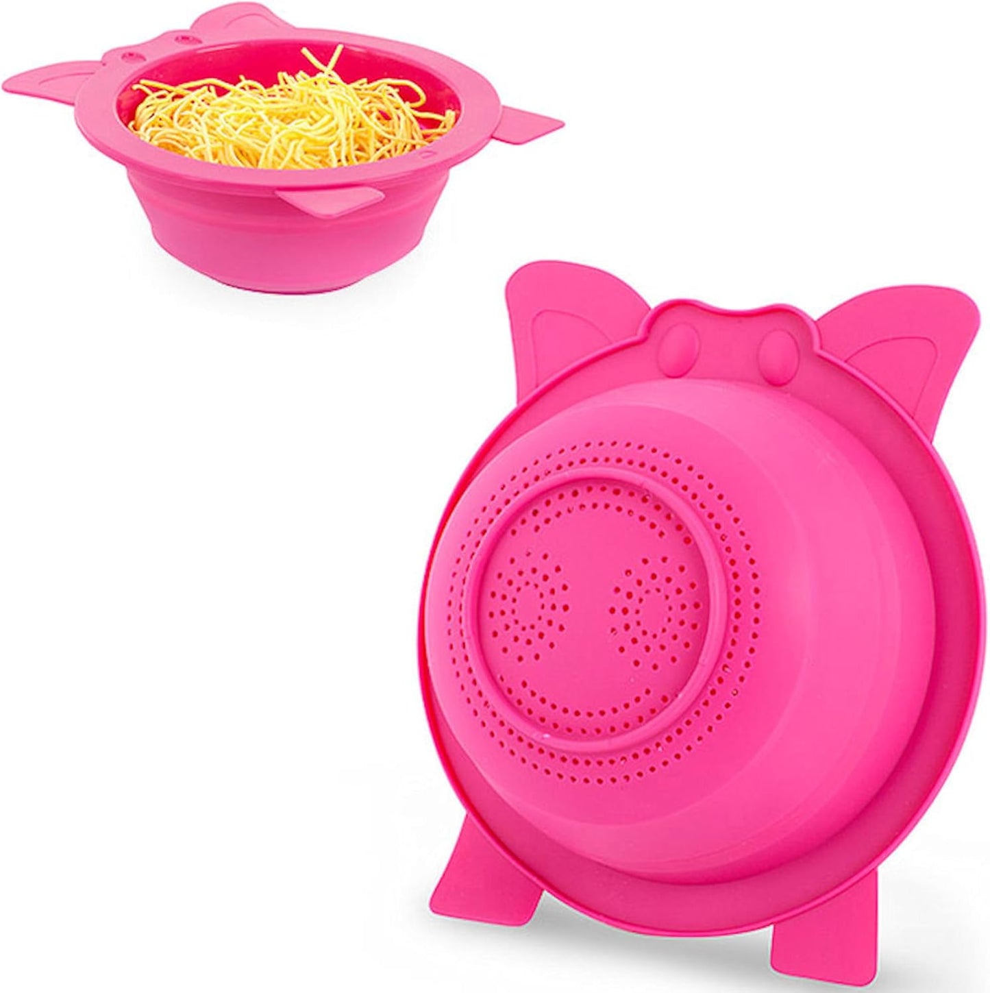 Oink! Collapsible Silicone Colander