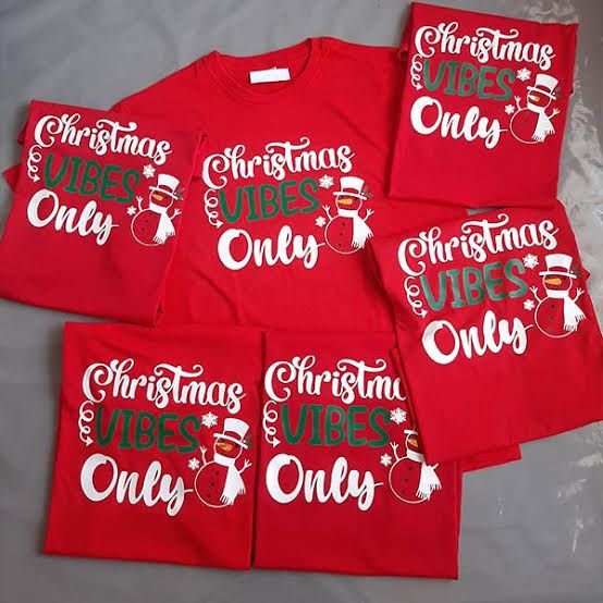 Personalised Christmas-Themed Family T-Shirt Set