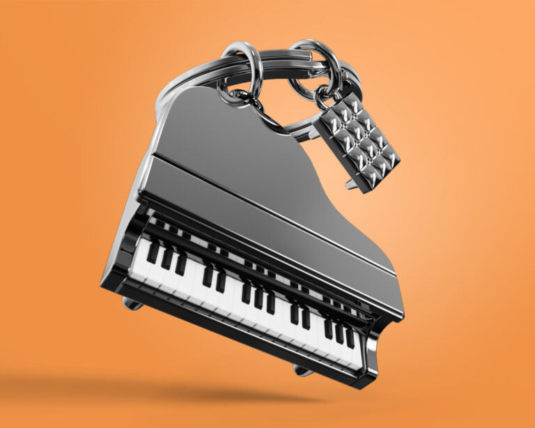 Stainless Steel Keyring - Piano