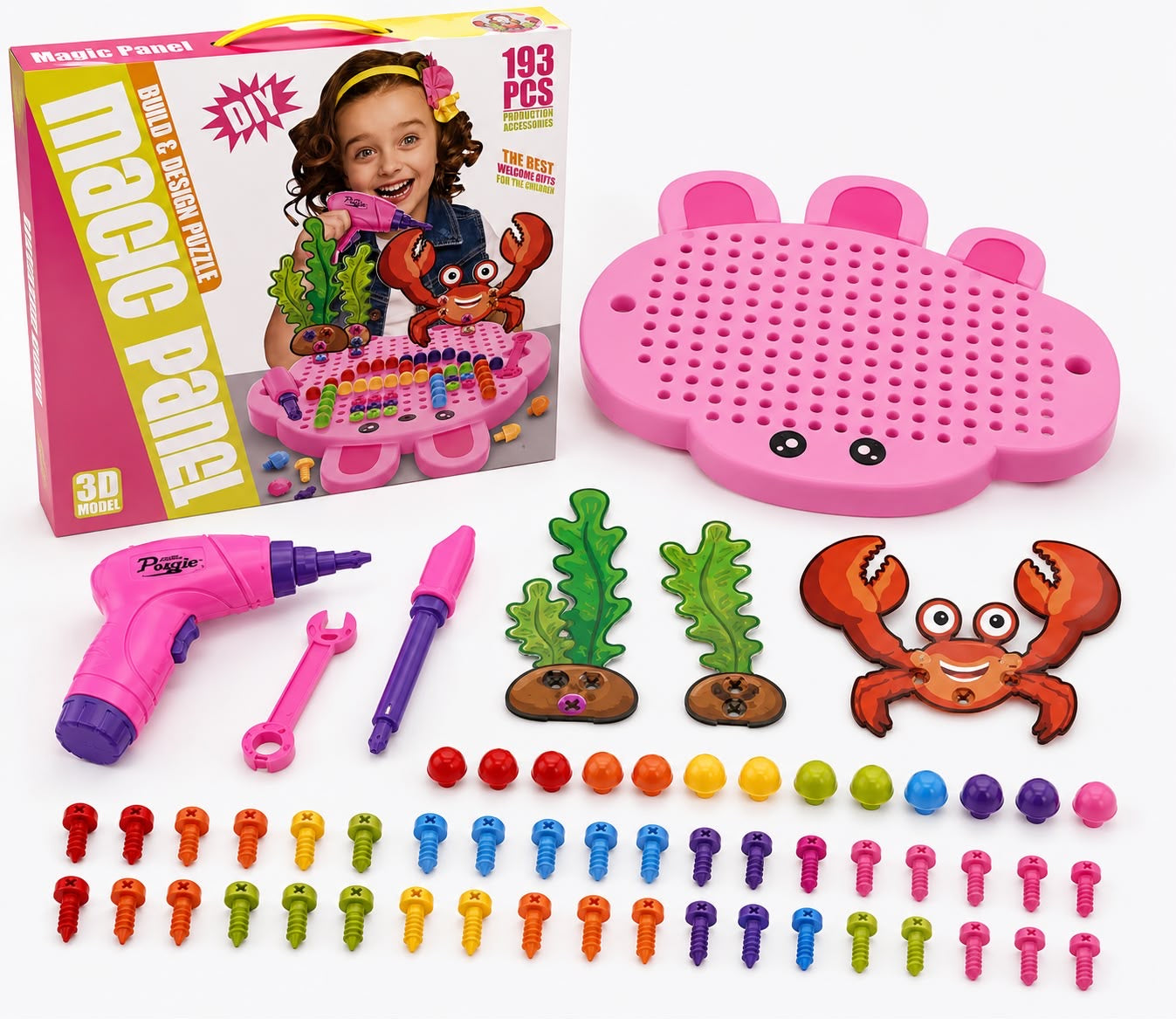 Magic Panel DIY Build & Design Construction Set (193 Pieces)
