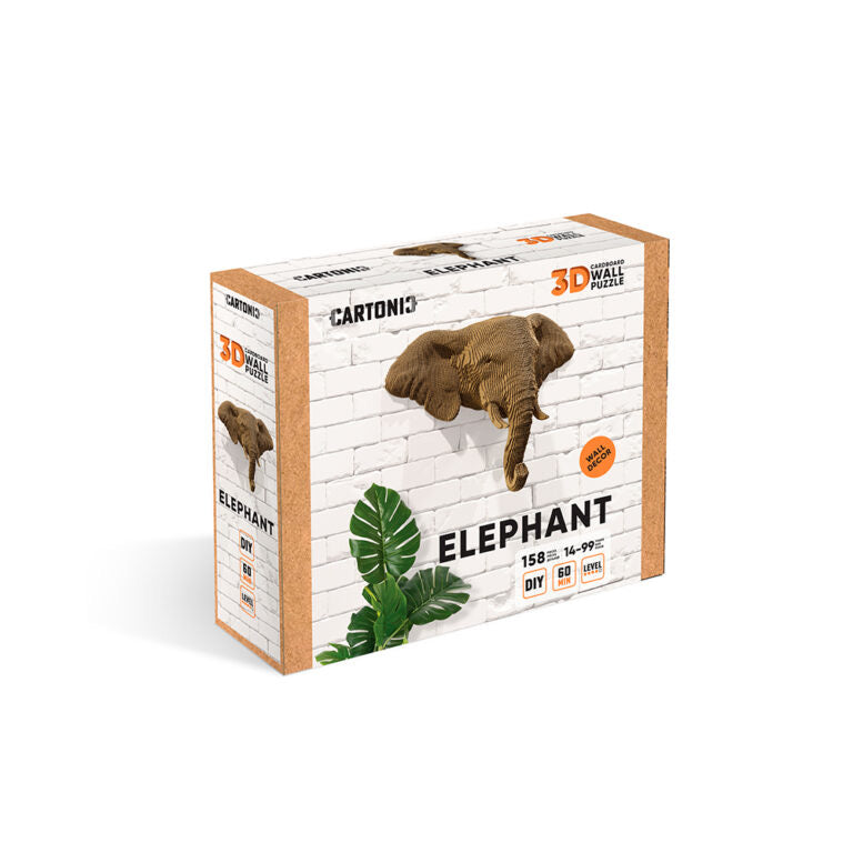 3D Wall Mountable Elephant Cardboard Structure Puzzle