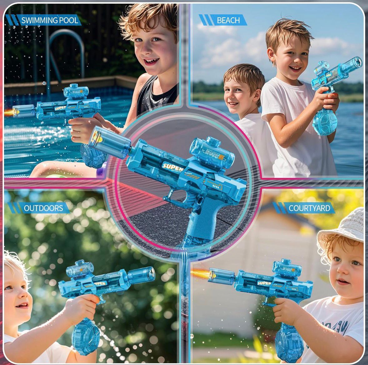 Electric Water Gun - Rechargeable High-Pressure Water Blaster