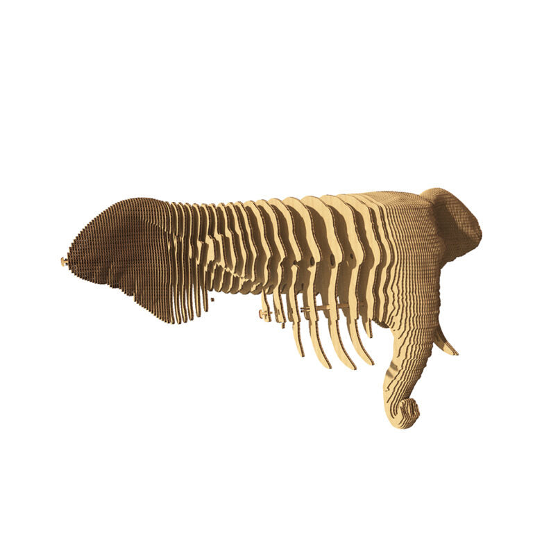 3D Wall Mountable Elephant Cardboard Structure Puzzle