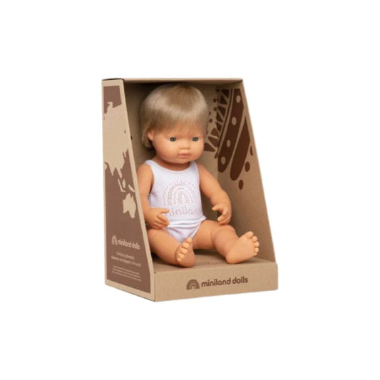 Caucasian Dark Blonde Boy Doll (38cm)