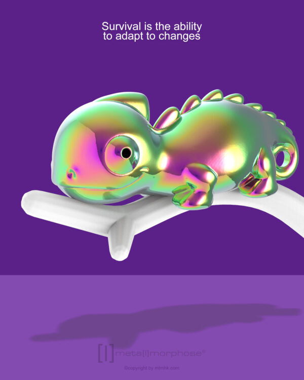 Stainless Steel Keyring - Chameleon