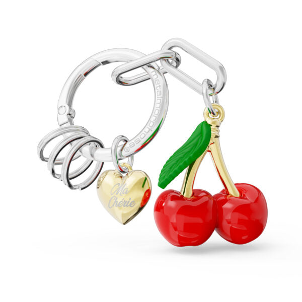 Stainless Steel Keyring - Cherry