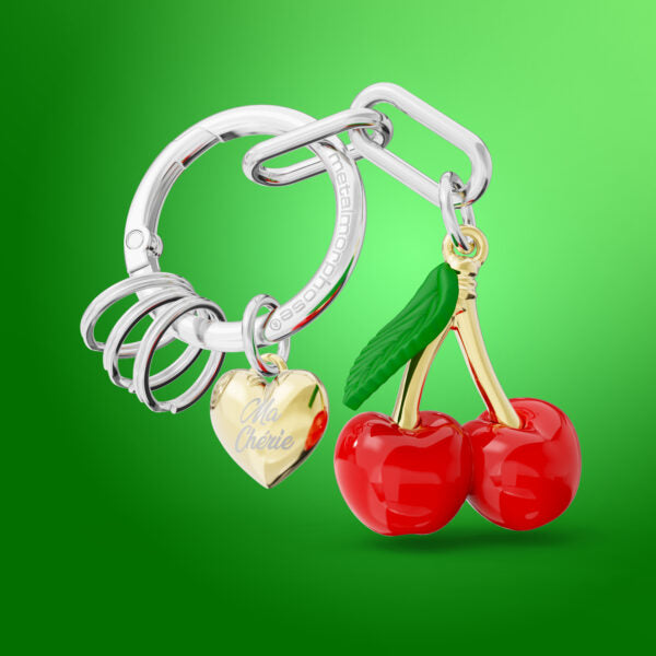 Stainless Steel Keyring - Cherry