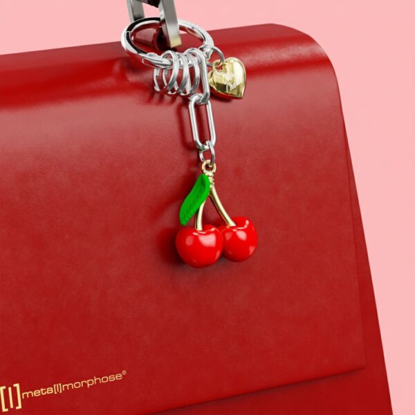 Stainless Steel Keyring - Cherry