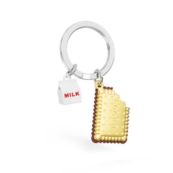Stainless Steel Keyring - Cookies & Milk