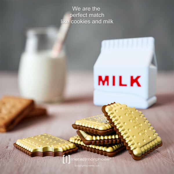 Stainless Steel Keyring - Cookies & Milk