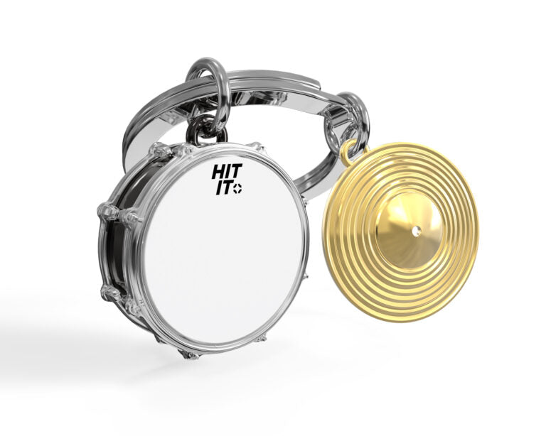 Stainless Steel Keyring - Drums