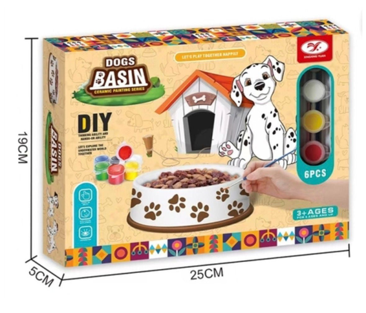 DIY Ceramic Dog Bowl Painting Kit – 6-Piece Creative Set