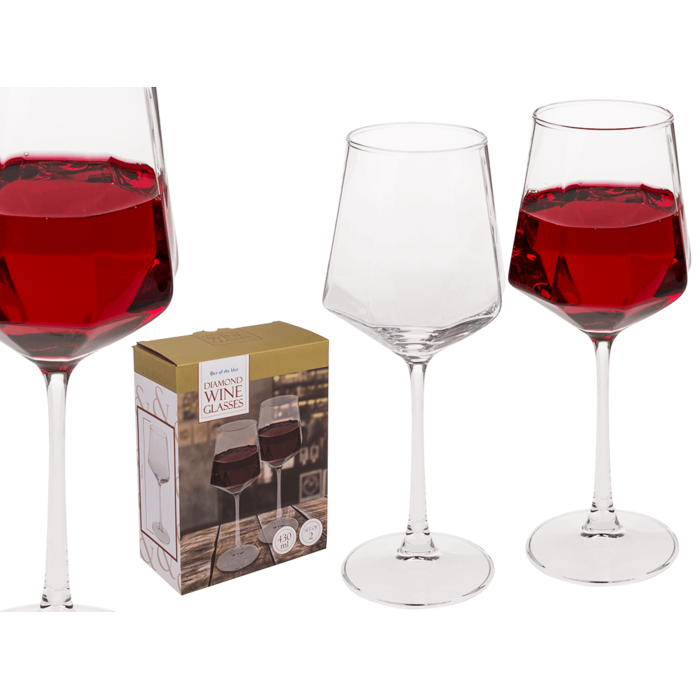 Diamond Wine Glasses (Set of 2)