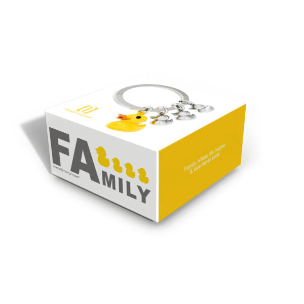 Stainless Steel Keyring - Duck Family
