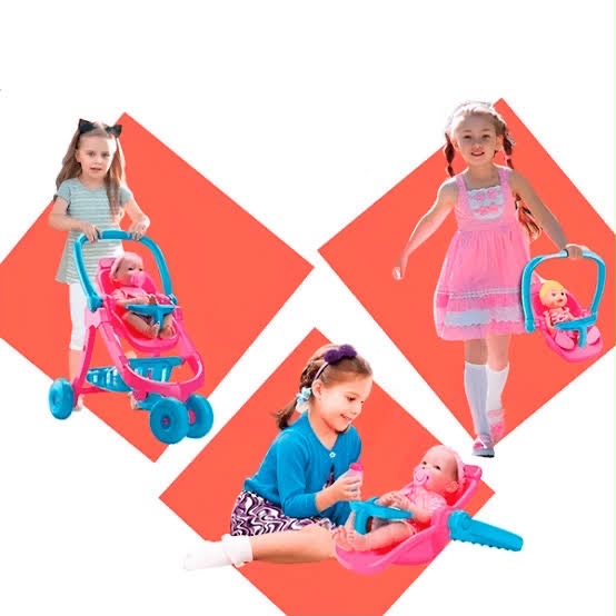3in1 Doll Stroller & Carrier Set