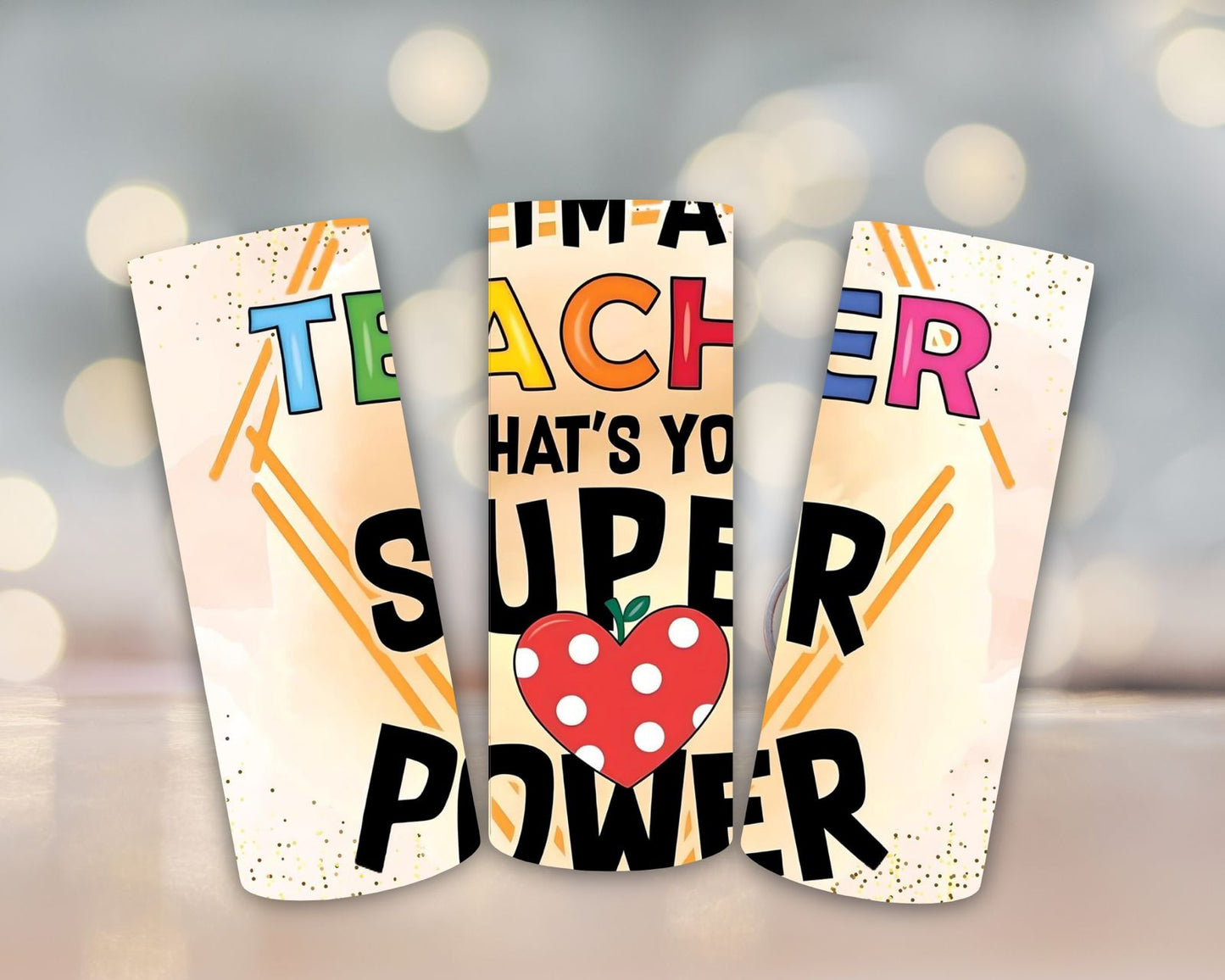 Personalised Stainless Steel Teacher-Themed Drinking Tumbler