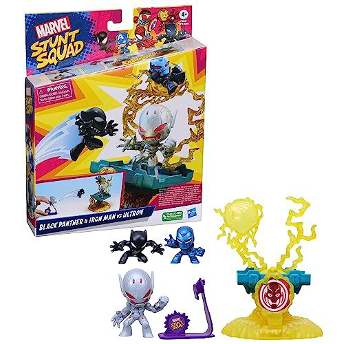 Marvel Stunt Squad - Black Panther & Ironman vs Ultron Playset
