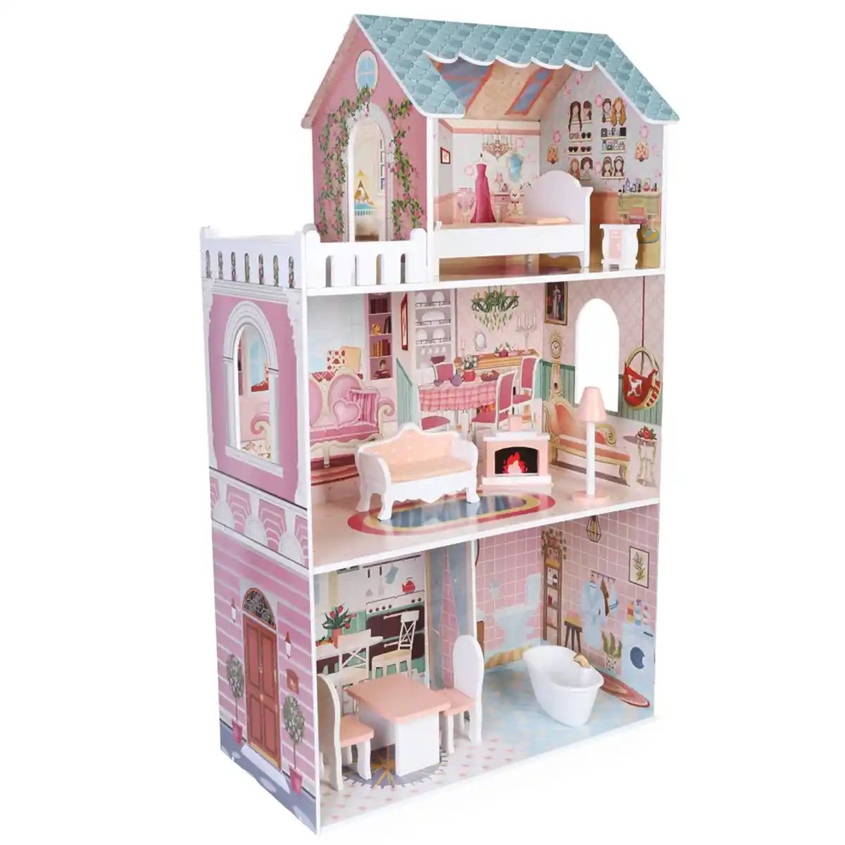 Leia’s Wooden Dollhouse with Furniture