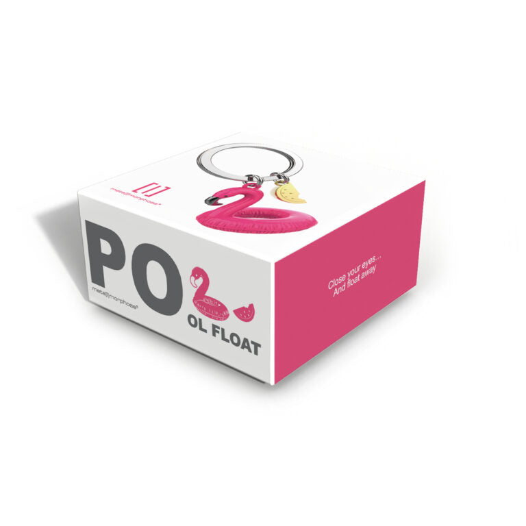 Stainless Steel Keyring - Flamingo Pool Float
