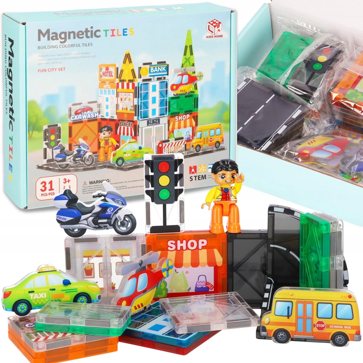 Magnetic Tiles Fun City Set
