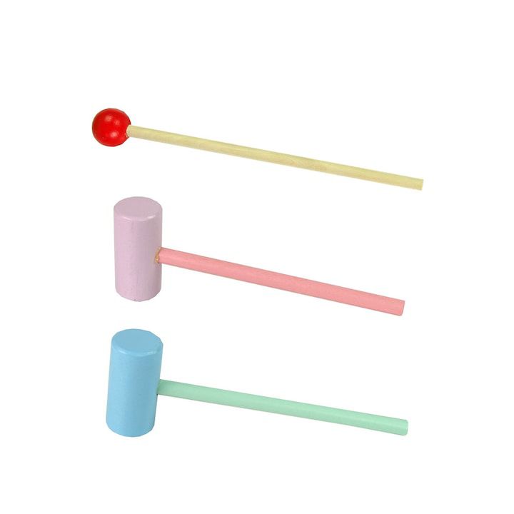 4-in-1 Wooden Toy with Xylophone, Hammer & Clock