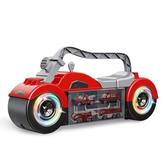 Fire Motorcycle Car Storage Play Set