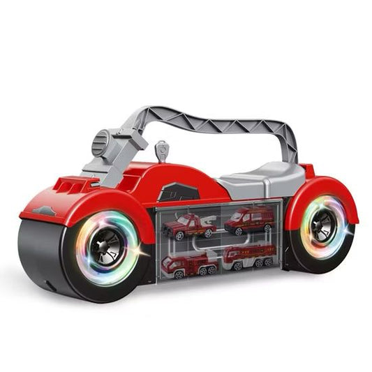 Fire Motorcycle Car Storage Play Set