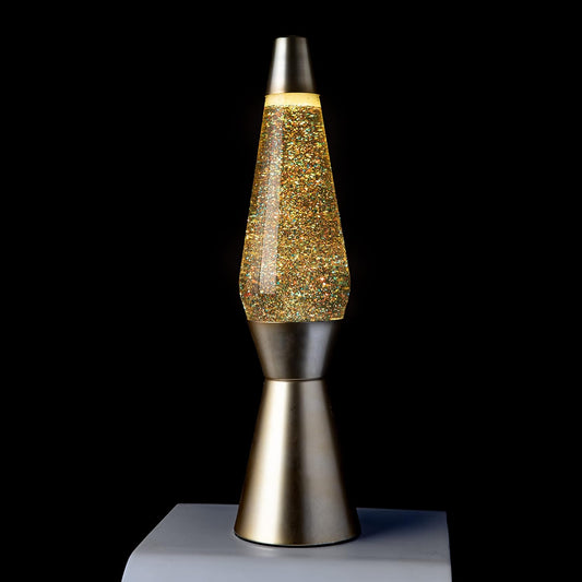 Matte Gold & Glitter Bullet Lava Lamp