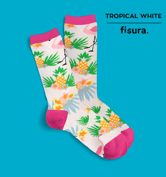 Fisura Tropical White Novelty Socks