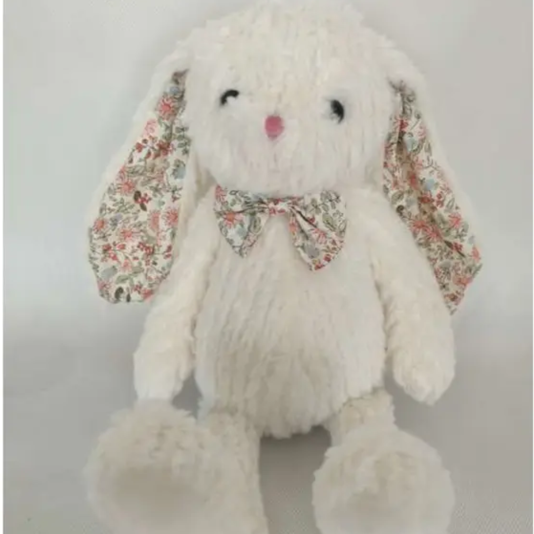 Floral Long Ear Plush Bunny (33cm)