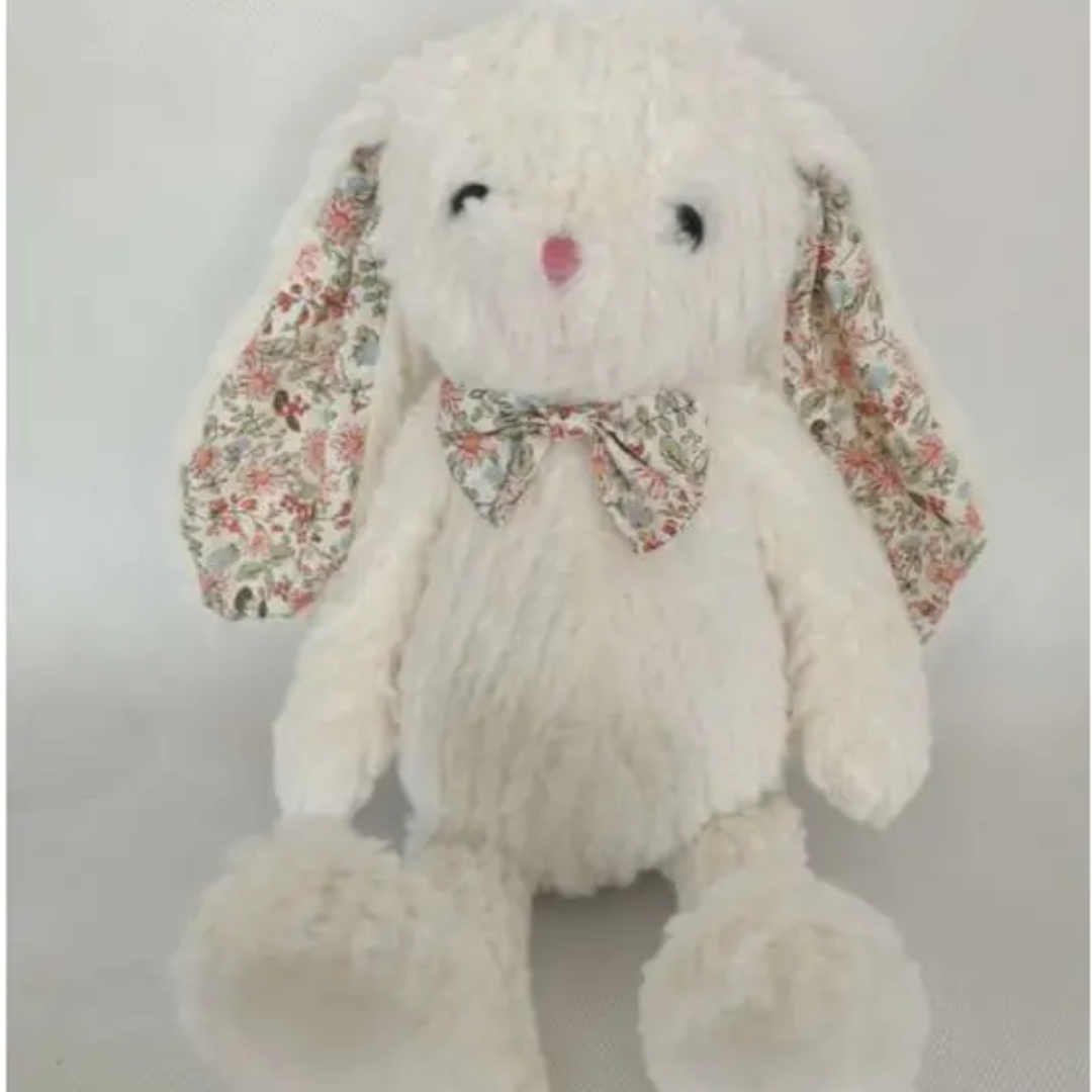 Stuffed Rabbit Long Ears Floral Long Ear Plush Bunny (33cm) – Oh My Gifts! Online Gift Emporium