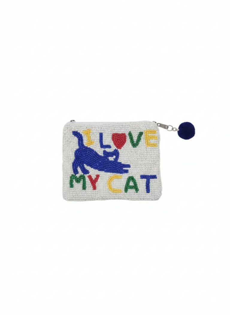 ‘I Love My Cat’ Beaded Purse